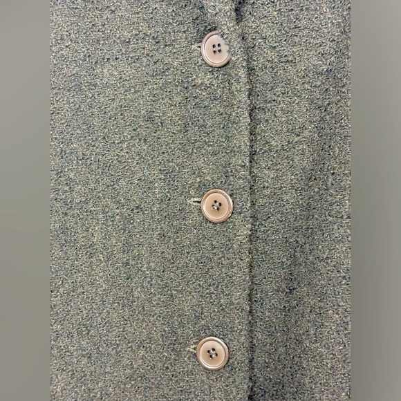 SANDRO Wool Peacoat Midi Maxi Long Line Single Army Green Vintage Kate Middleton - Picture 8 of 16